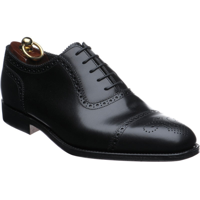 極美品 Loake 1880 STRAND セミブローグ ブラック Loake Strand mens semi-brogues in black calf – Herring Shoes