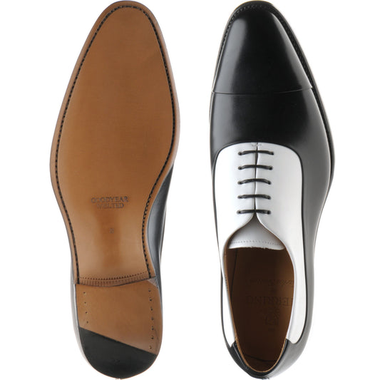 Herring Gusbourne mens two-tone Oxfords in black and white calf