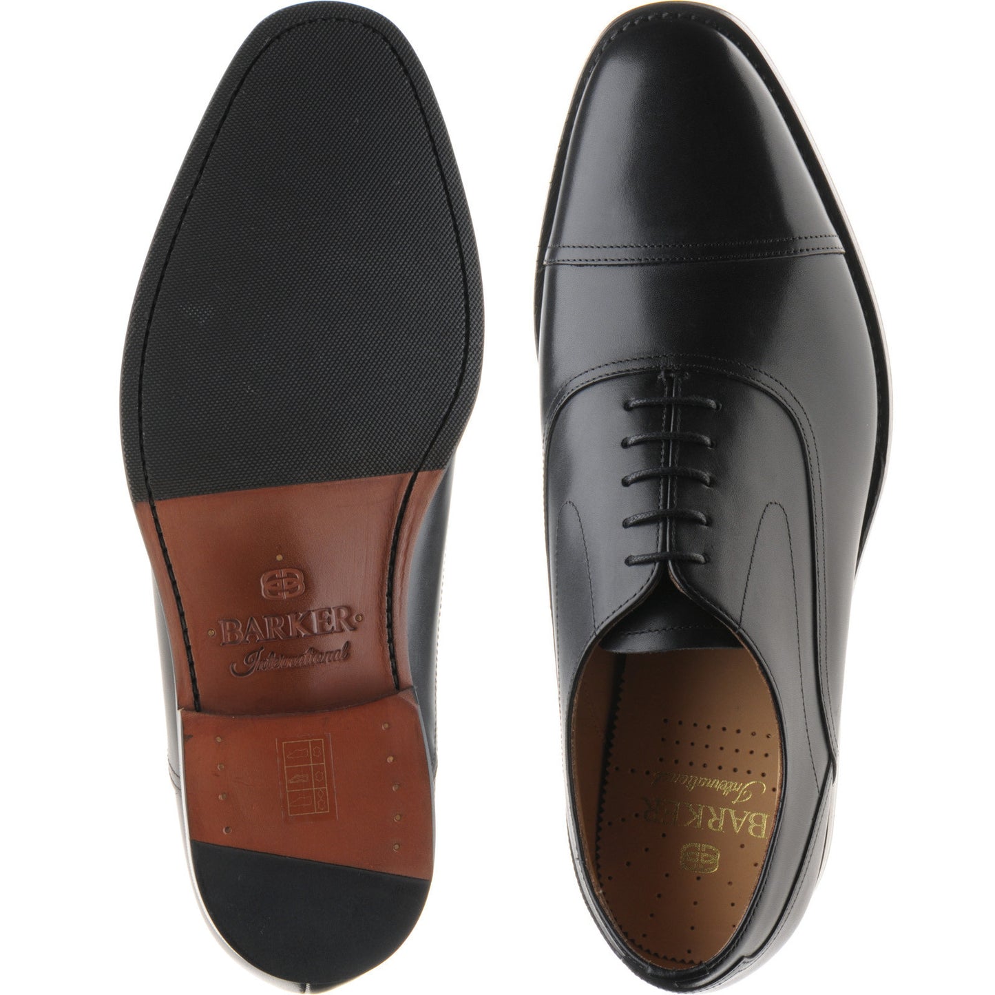 Product image for Barker Cherwell mens hybrid-soled Oxfords in black calf