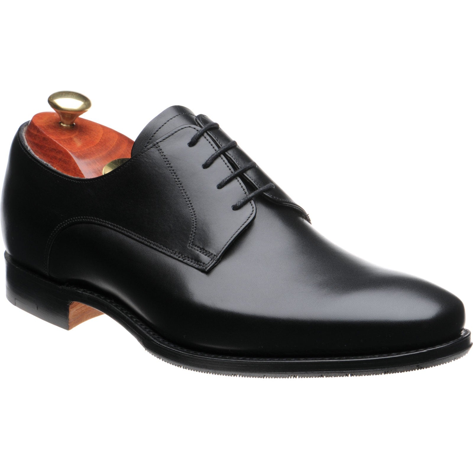 Barker Ellon mens hybrid-soled Derby shoes in black calf 