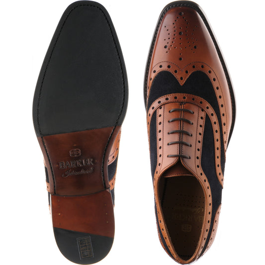 Product image for Barker Keiran in cedar calf and navy suede