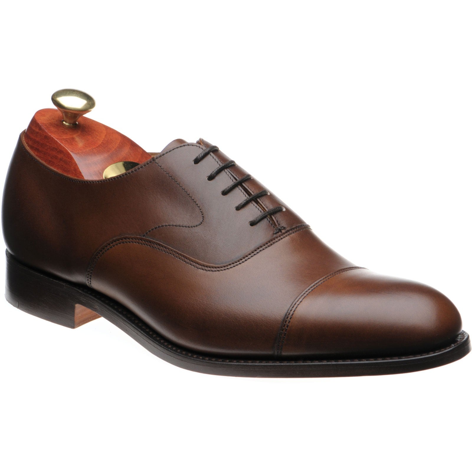 Barker Malvern mens Oxfords in dark walnut calf – Herring Shoes