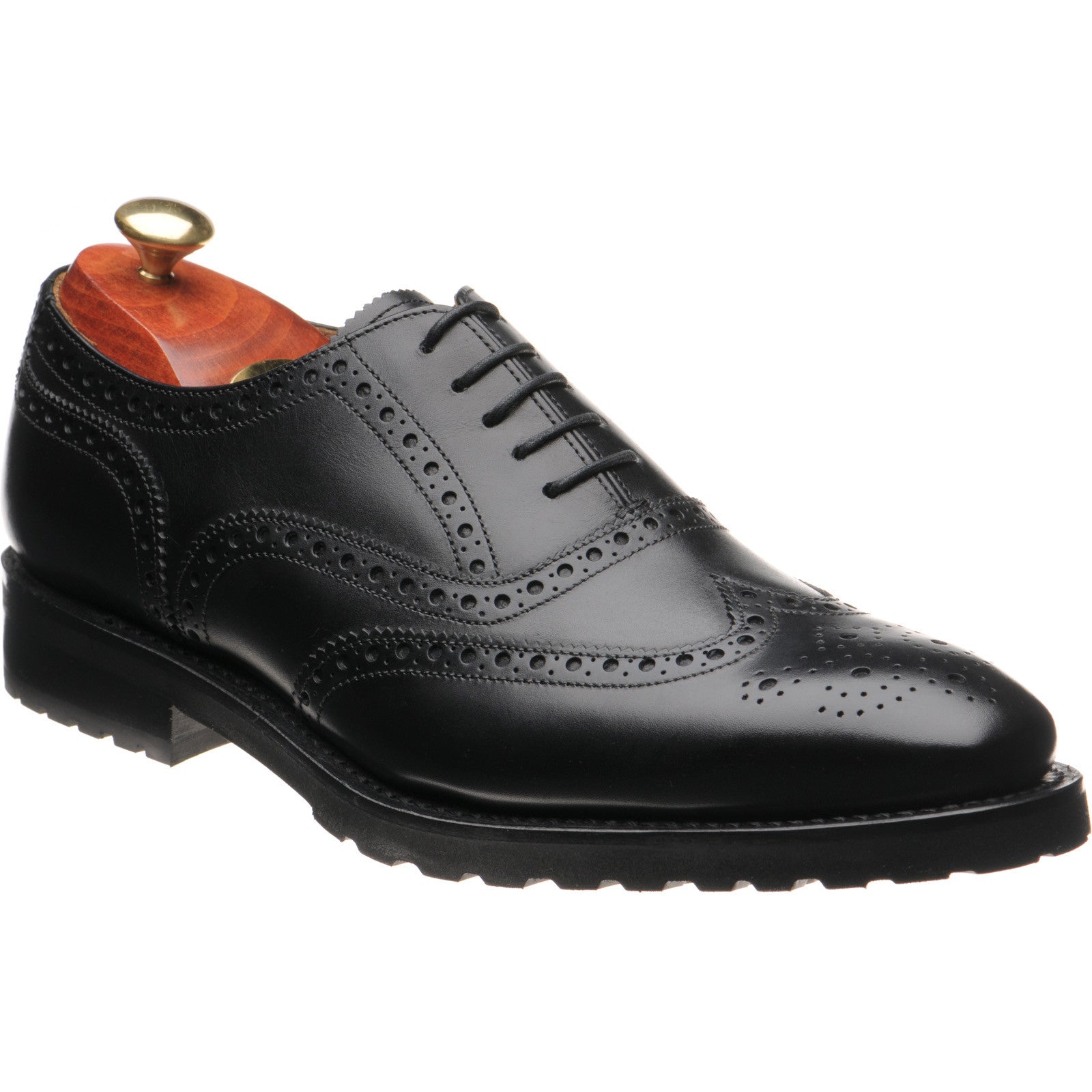 Barker Marston mens rubber-soled brogues in black calf  display picture 3