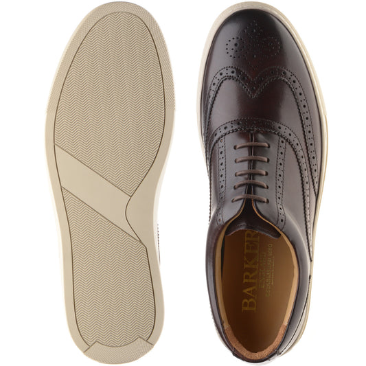 Product image for Barker Owen mens rubber-soled brogues in mocha calf