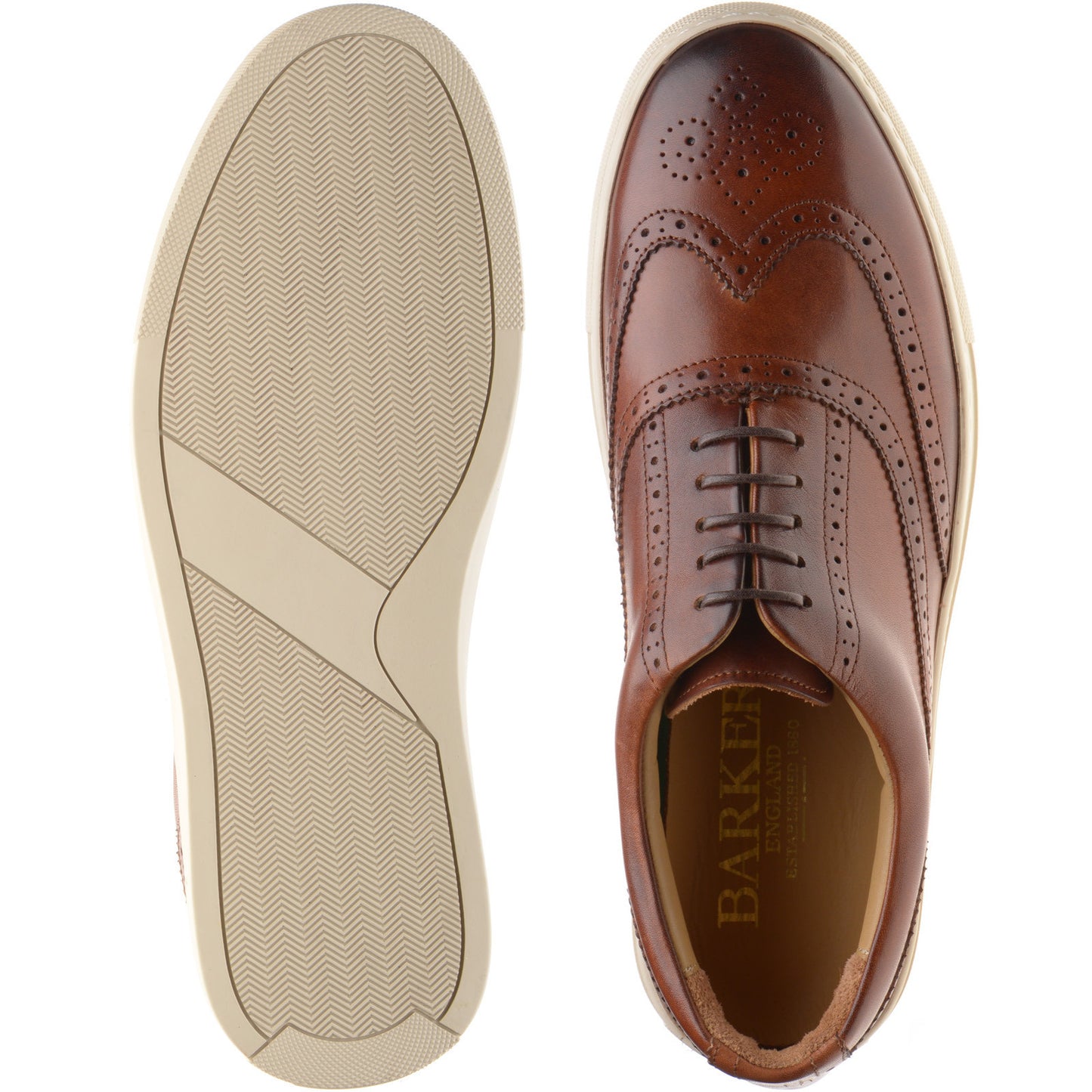 Product image for Barker Owen mens rubber-soled brogues in walnut calf (second)