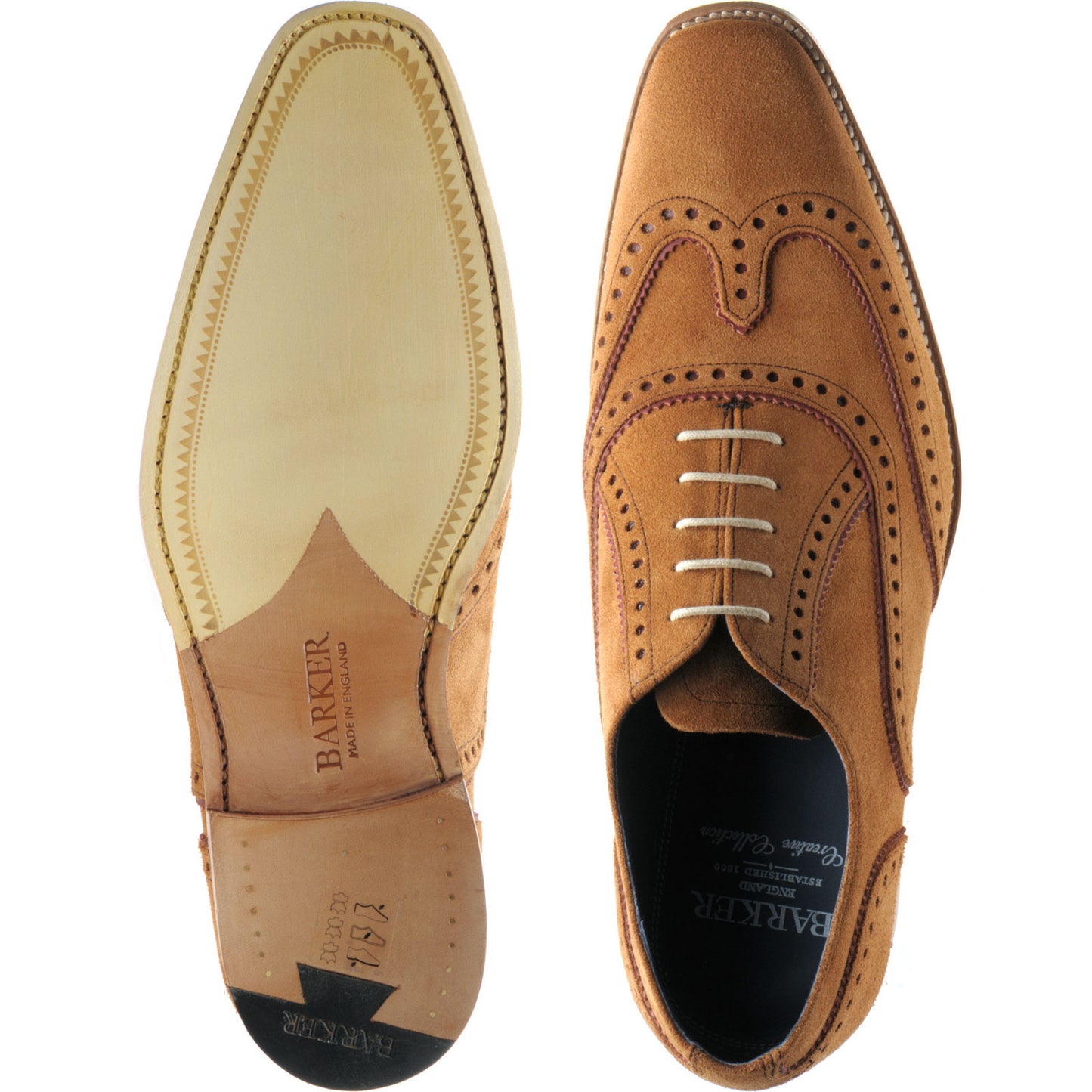 Product image for Barker Spencer in terra suede burgundy suede