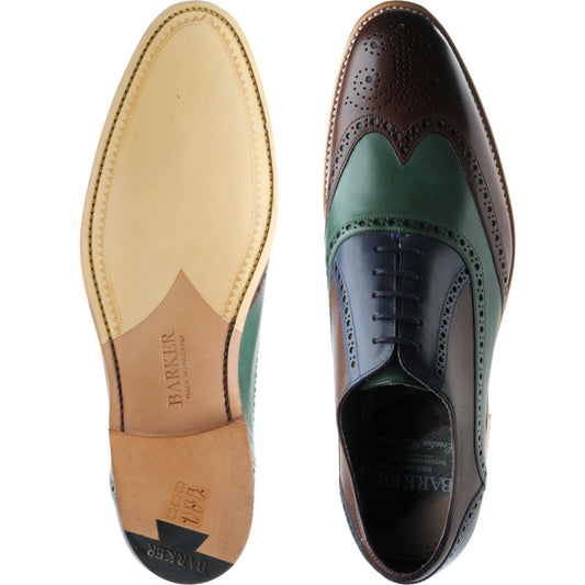 Product image for Barker Valiant in ebony green blue hand painted calf