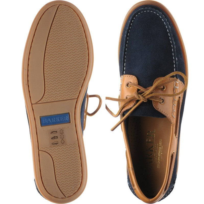 Product image for Barker Wallis in navy suede and cedar calf