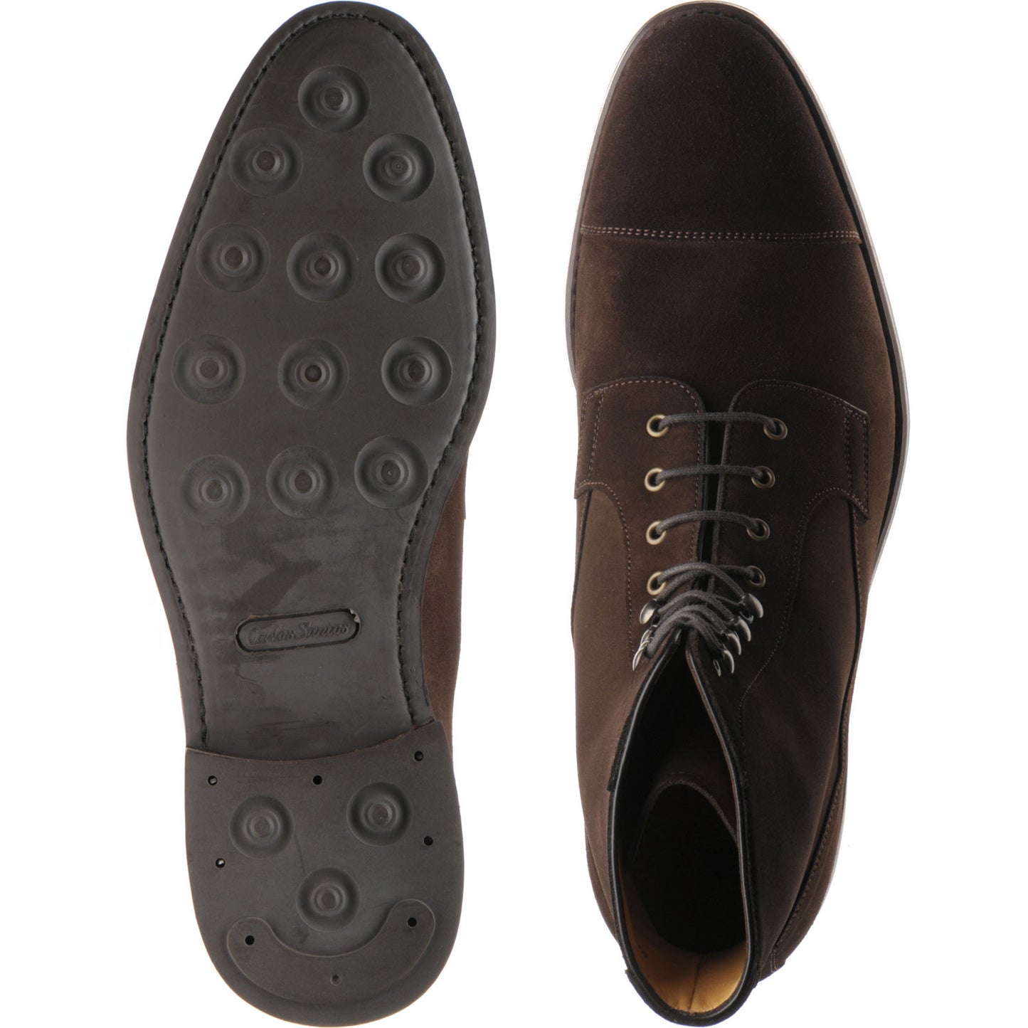 Product image for Carlos Santos 9654 mens rubber-soled boots in brown suede