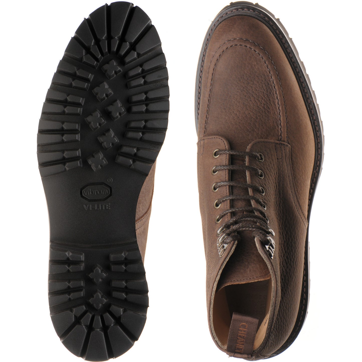 Product image for Cheaney Brixton M mens rubber-soled Derby shoes in brown nubuck grain