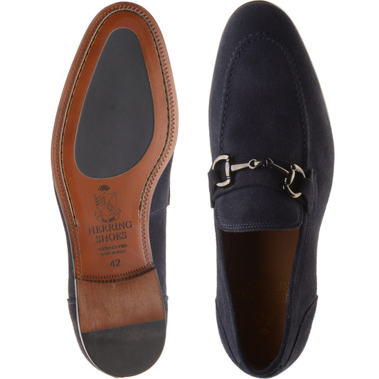 Product image for Herring Ancona mens hybrid-soled loafers in blue suede