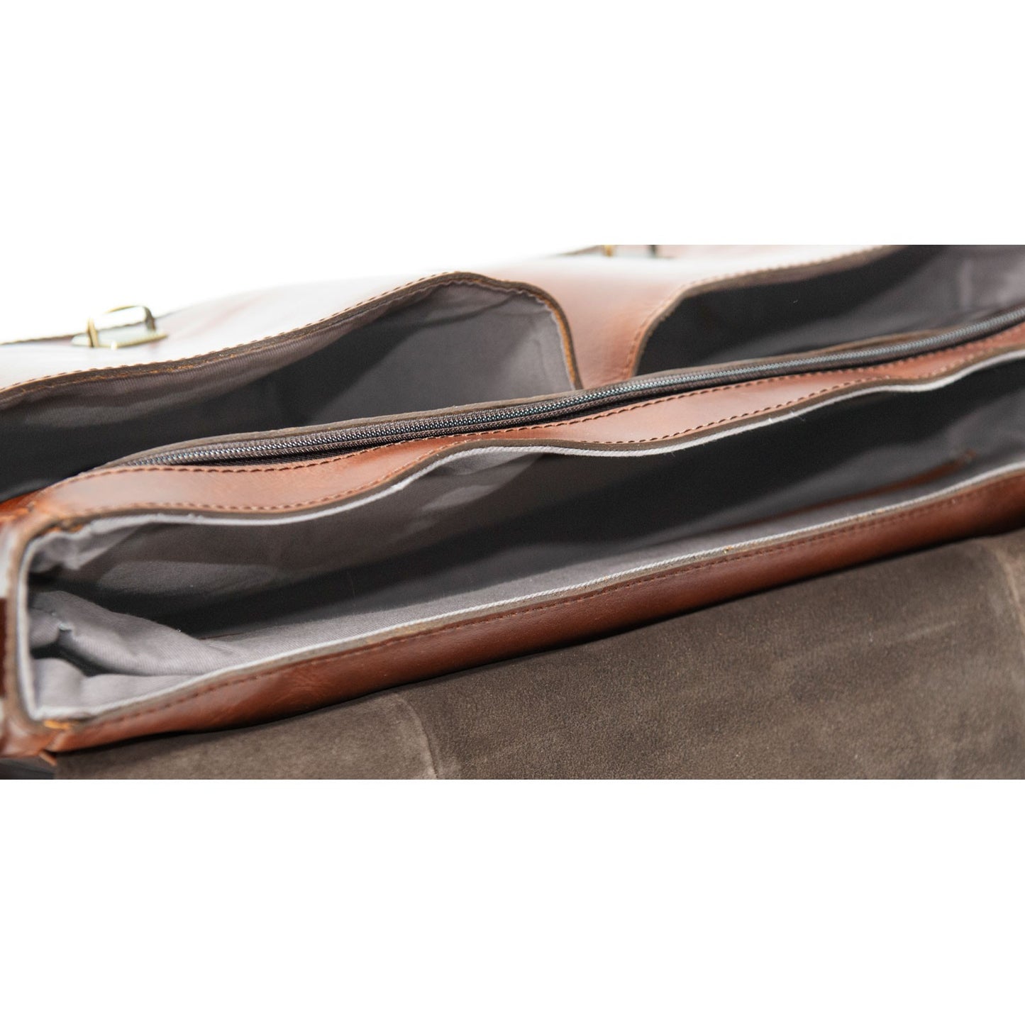 Product image for Herring Archway Briefcase in brandy calf
