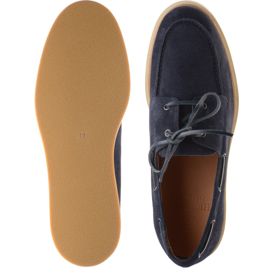 Product image for Herring Bayard mens rubber-soled deck shoes in navy suede