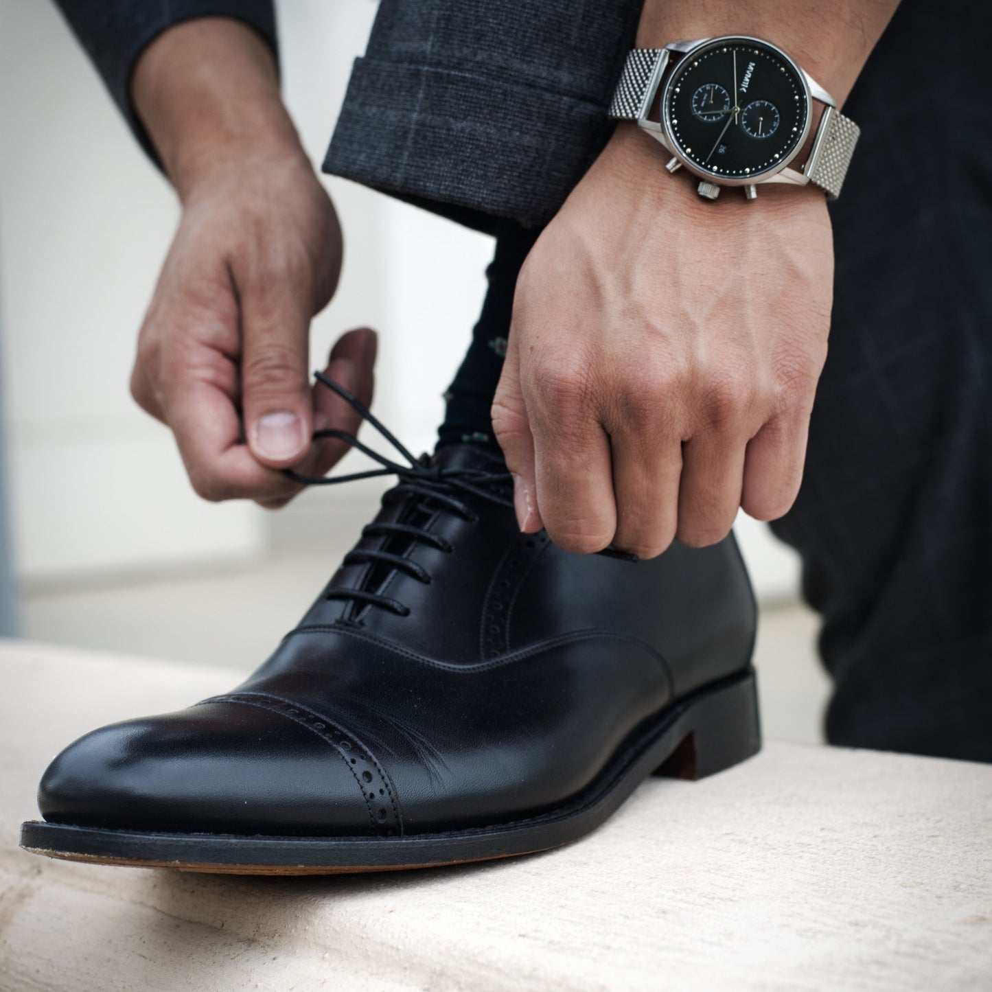 Product image for Herring Belgravia in black calf