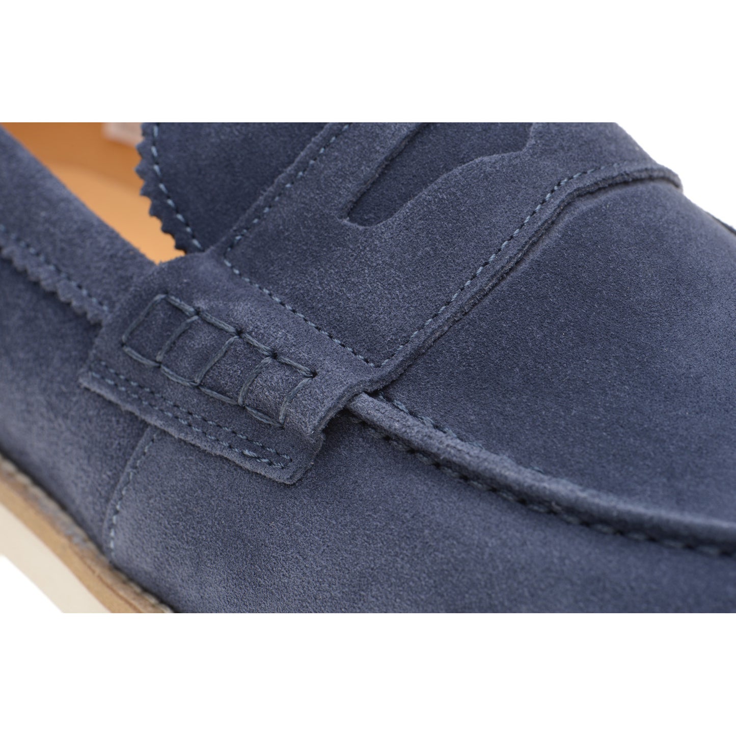 Product image for Herring Burrow mens rubber-soled loafers in blue suede