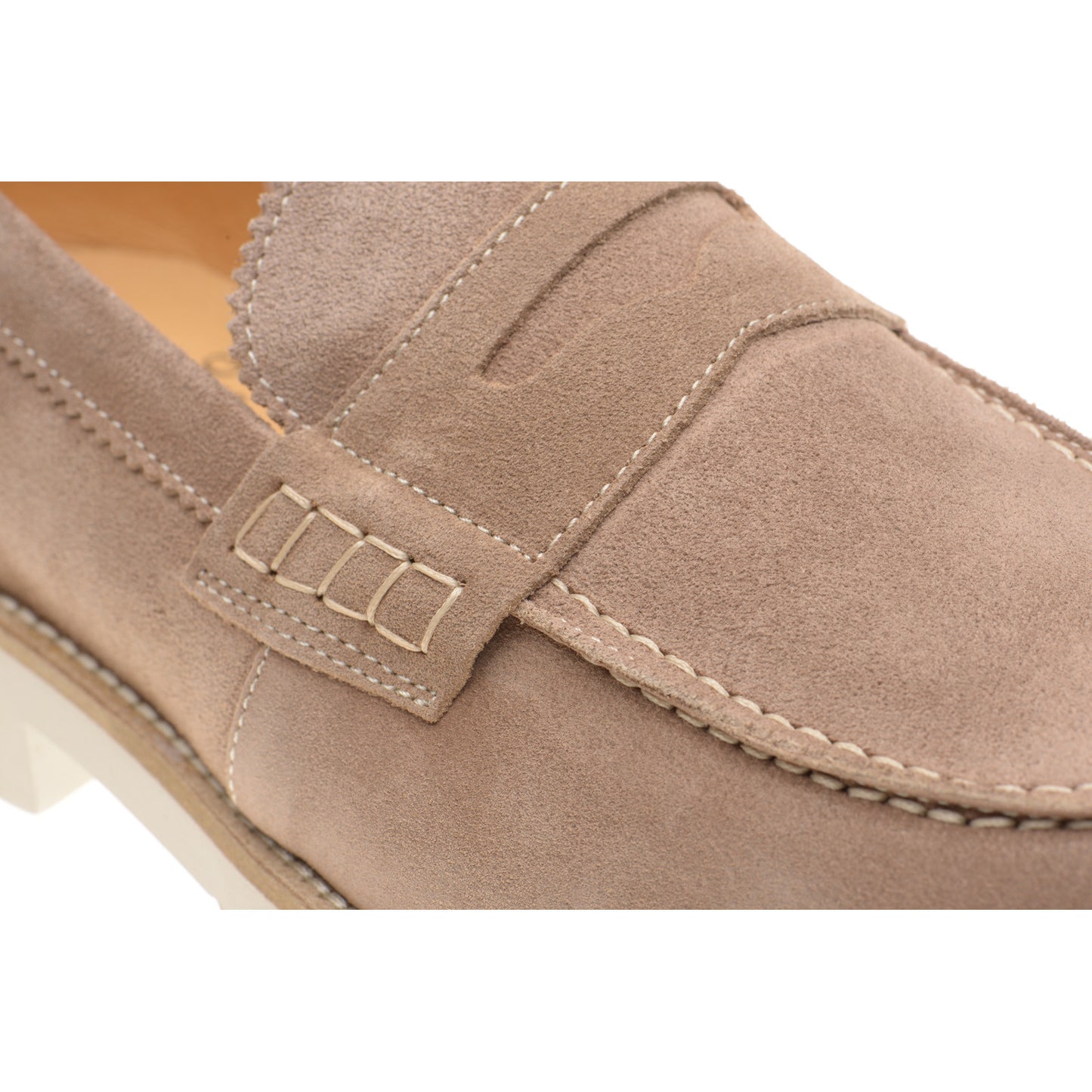 Product image for Herring Burrow mens rubber-soled loafers in taupe suede