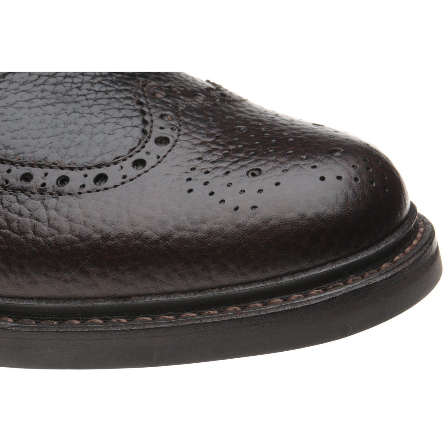 Product image for Herring Buxton (Rubber) mens rubber-soled brogue boots in brown heavy grain (second)