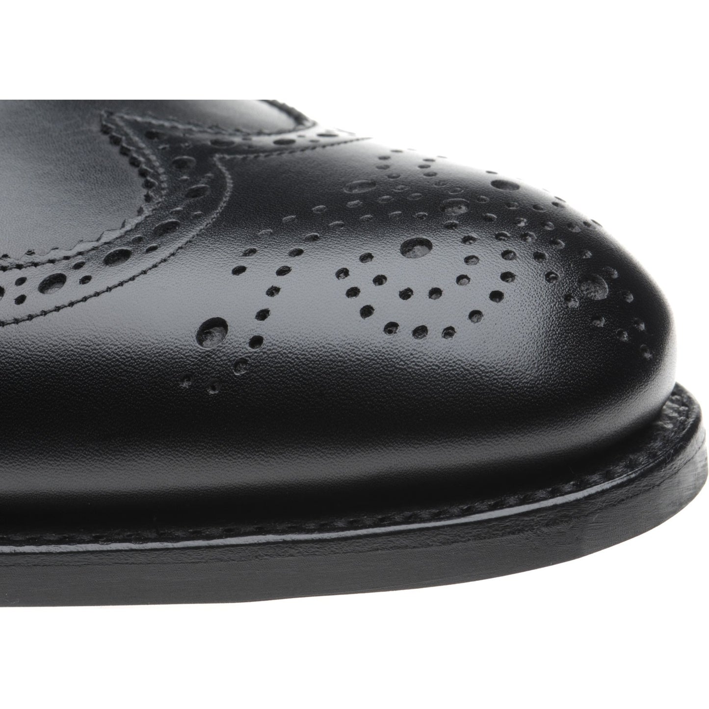 Product image for Herring Carnaby (Rubber) mens rubber-soled brogues in black calf