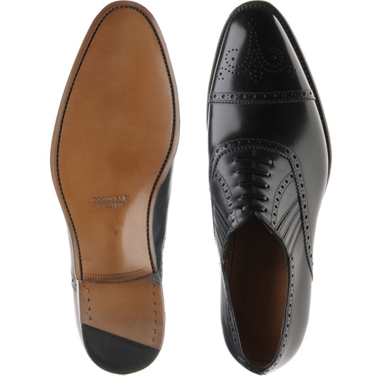 Product image for Herring Dunkeld mens semi-brogues in black calf (second)