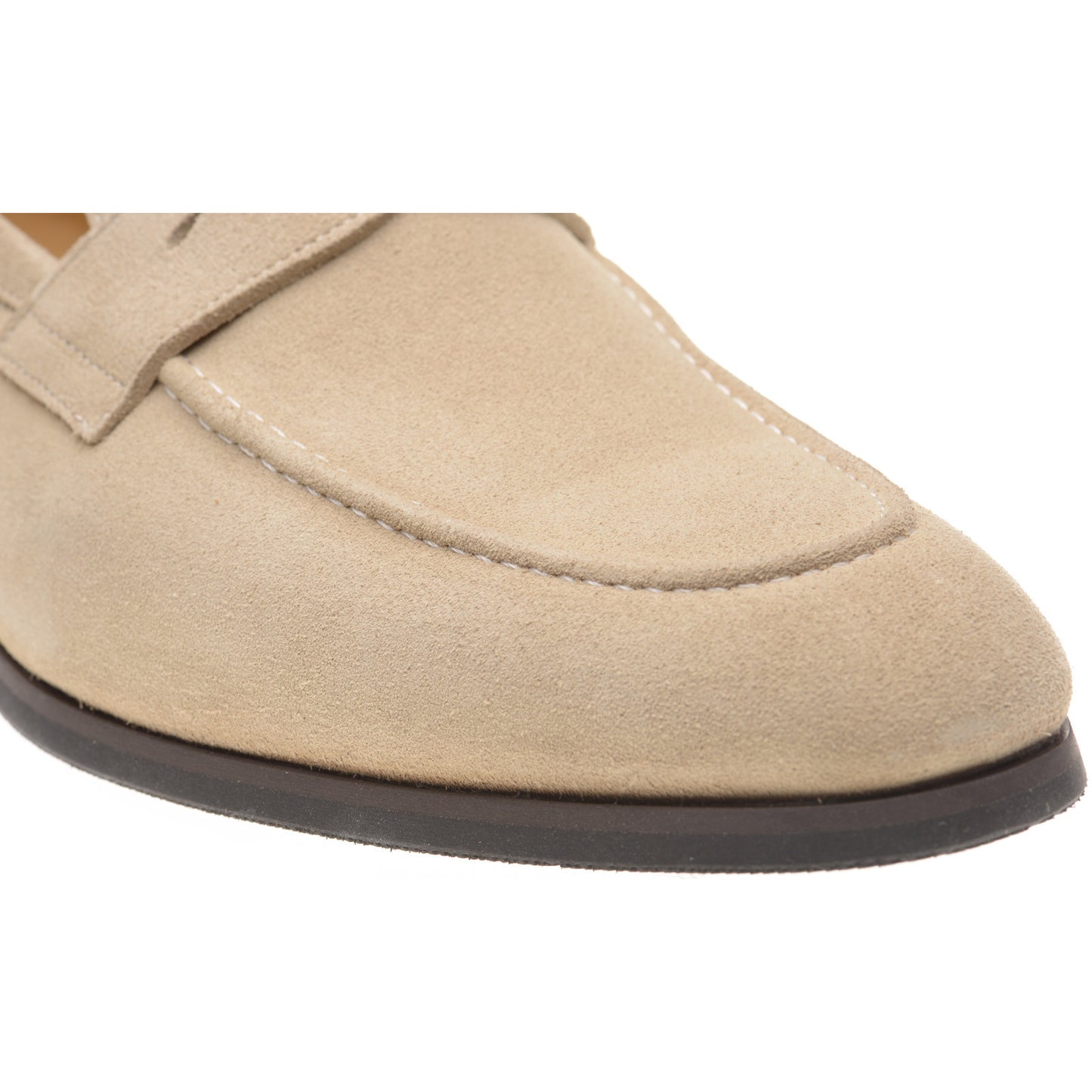 Product image for Herring Evora mens rubber-soled loafers in cream suede
