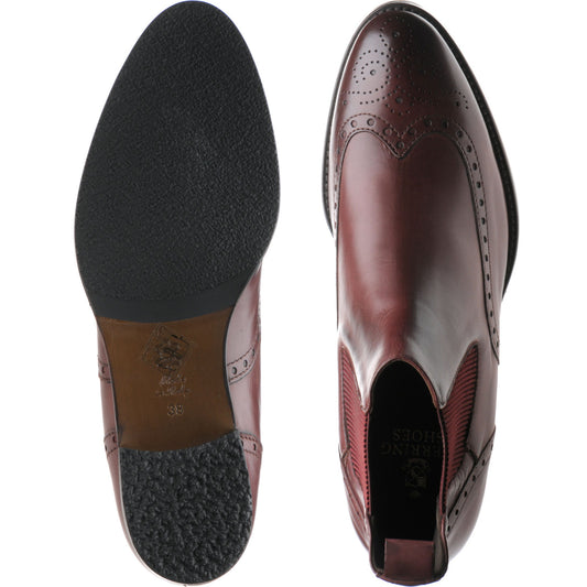 Product image for Herring Giovanna ladies rubber-soled brogue boots in burgundy calf