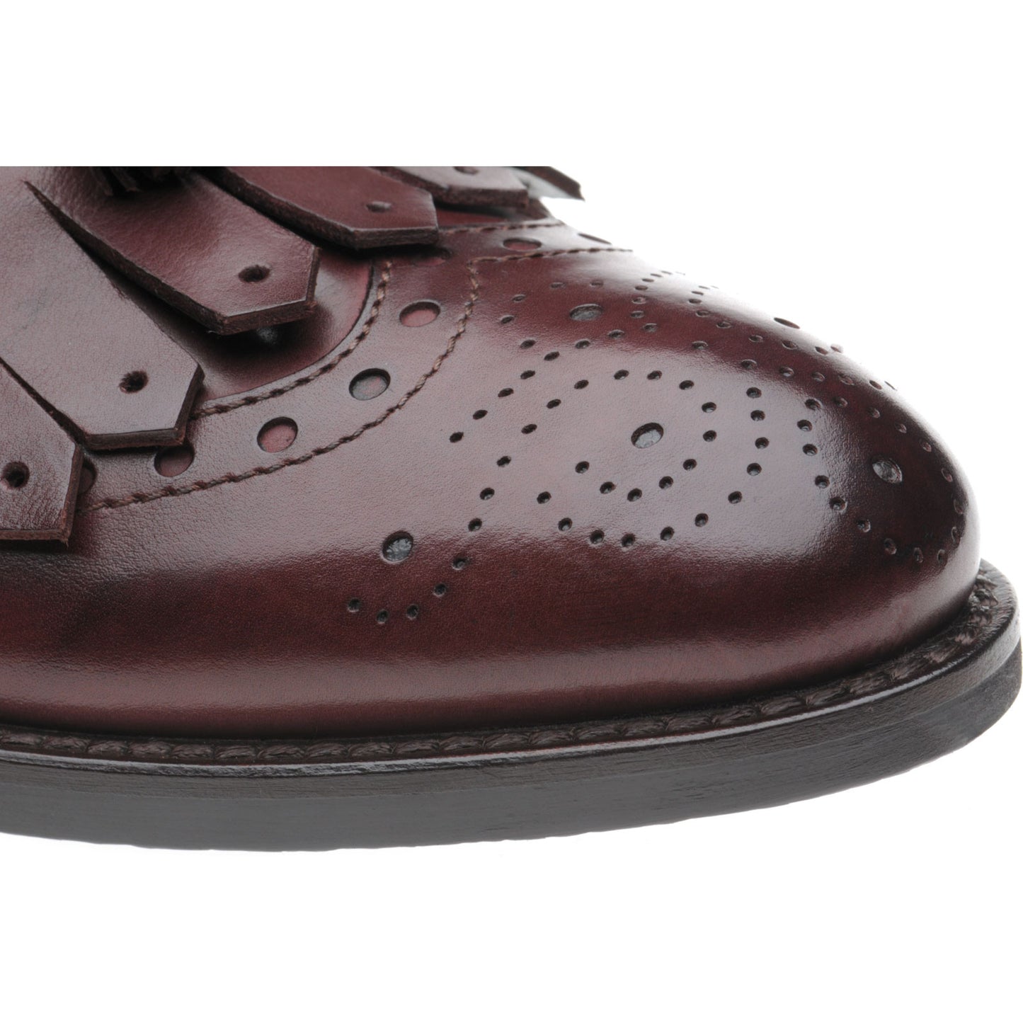 Product image for Herring Giulietta ladies hybrid-soled tasselled loafers in burgundy calf