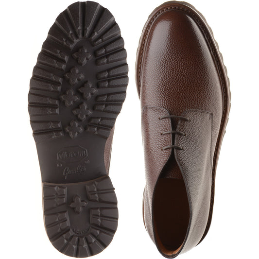 Product image for Herring Hook mens rubber-soled Chukka boots in dark brown grain