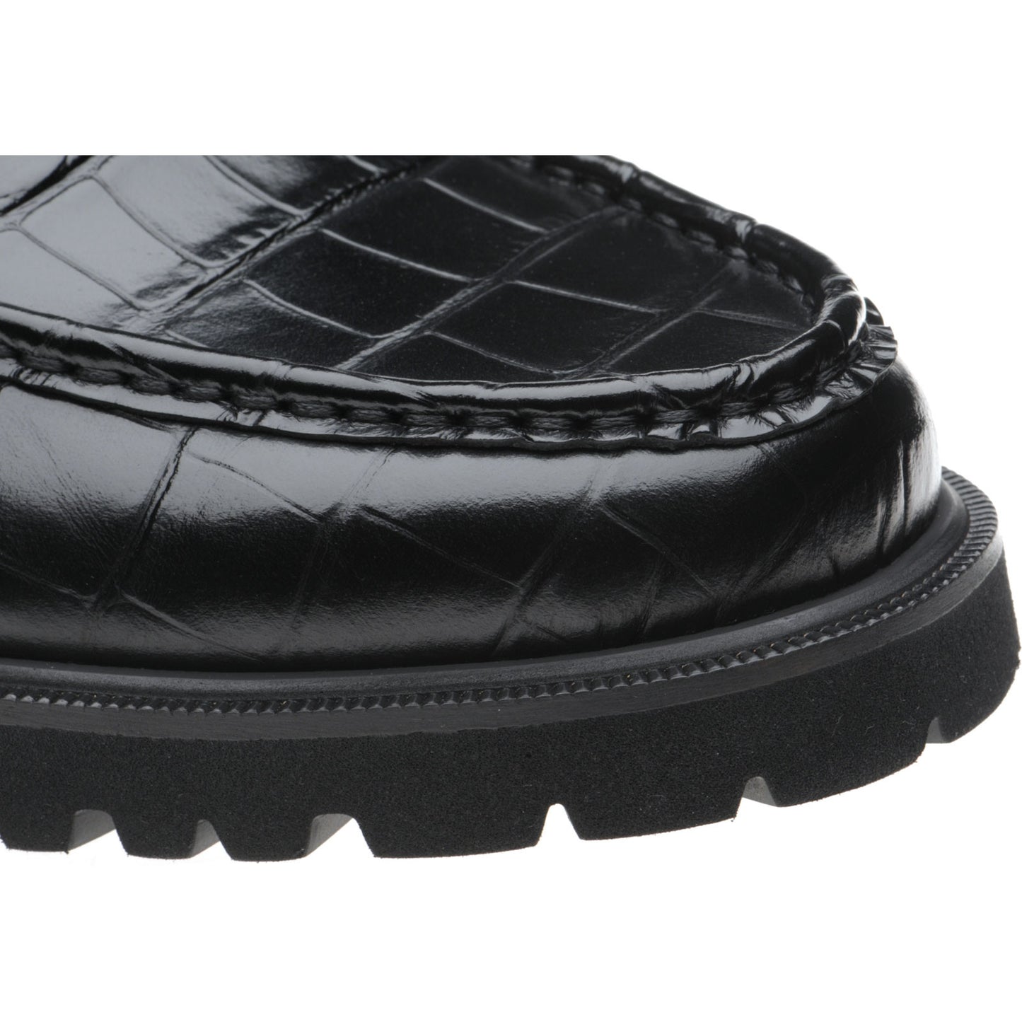Product image for Herring Kramer Mod mens rubber-soled loafers in black croc
