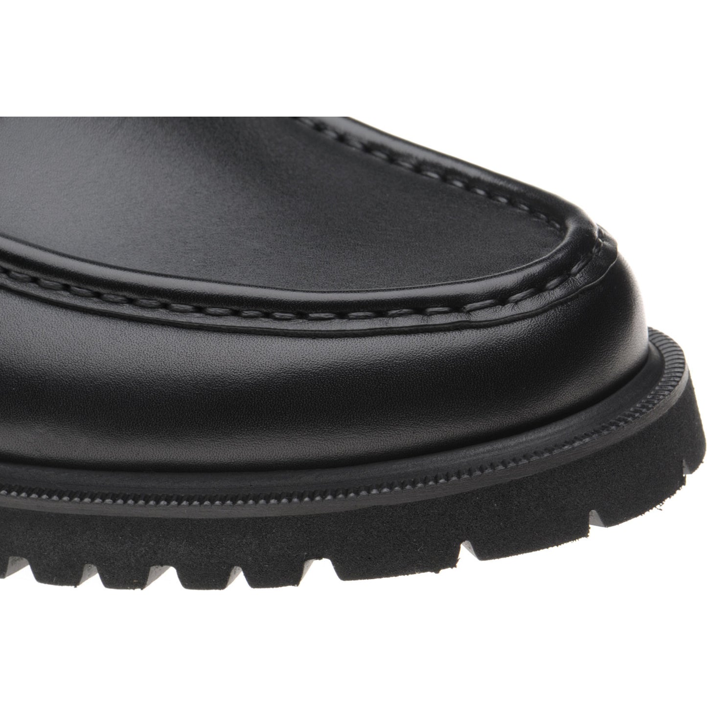 Product image for Herring Kramer Mod mens rubber-soled loafers in black waxy