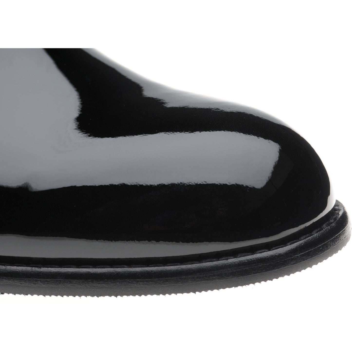 Product image for Herring Lagonda mens hybrid-soled Derby shoes in black patent