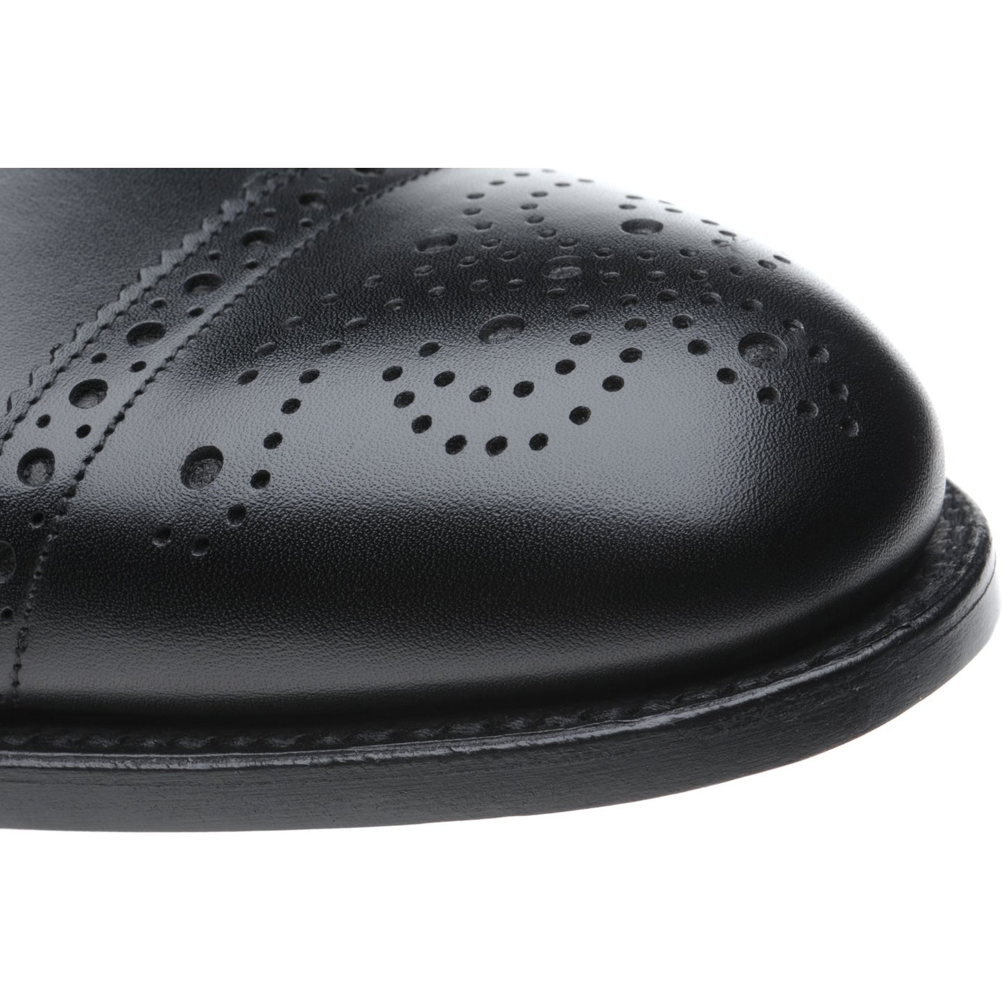 Product image for Herring Lambeth mens semi-brogues in black calf (second)