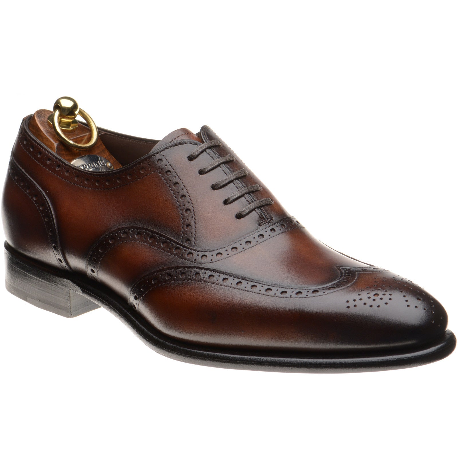 Herring Munster II mens brogues in rosewood calf – Herring Shoes display picture 1