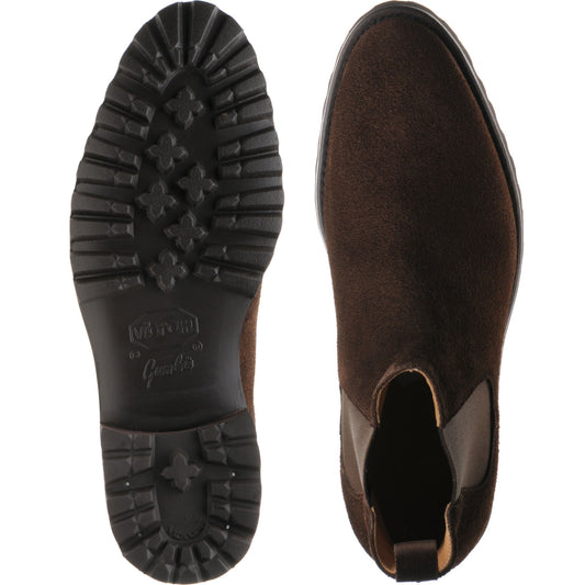 Product image for Herring Oxney mens rubber-soled Chelsea boots in dark brown suede