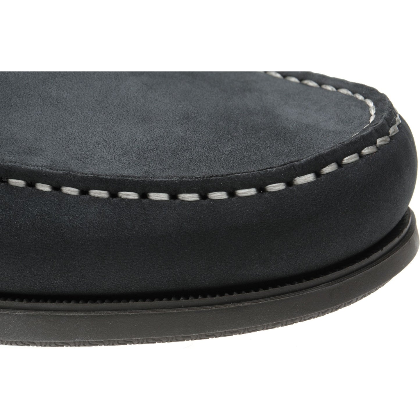 Product image for Herring Padstow mens rubber-soled deck shoes in navy and brown