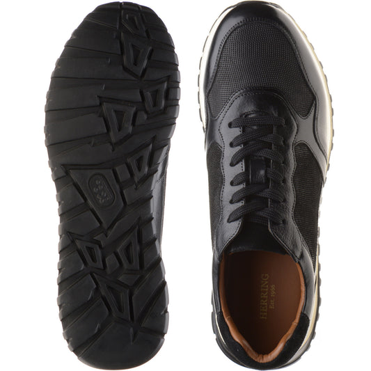 Product image for Herring Paris mens rubber-soled in black calf and suede