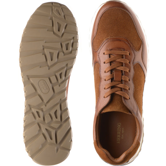 Product image for Herring Paris mens rubber-soled in tan calf and suede