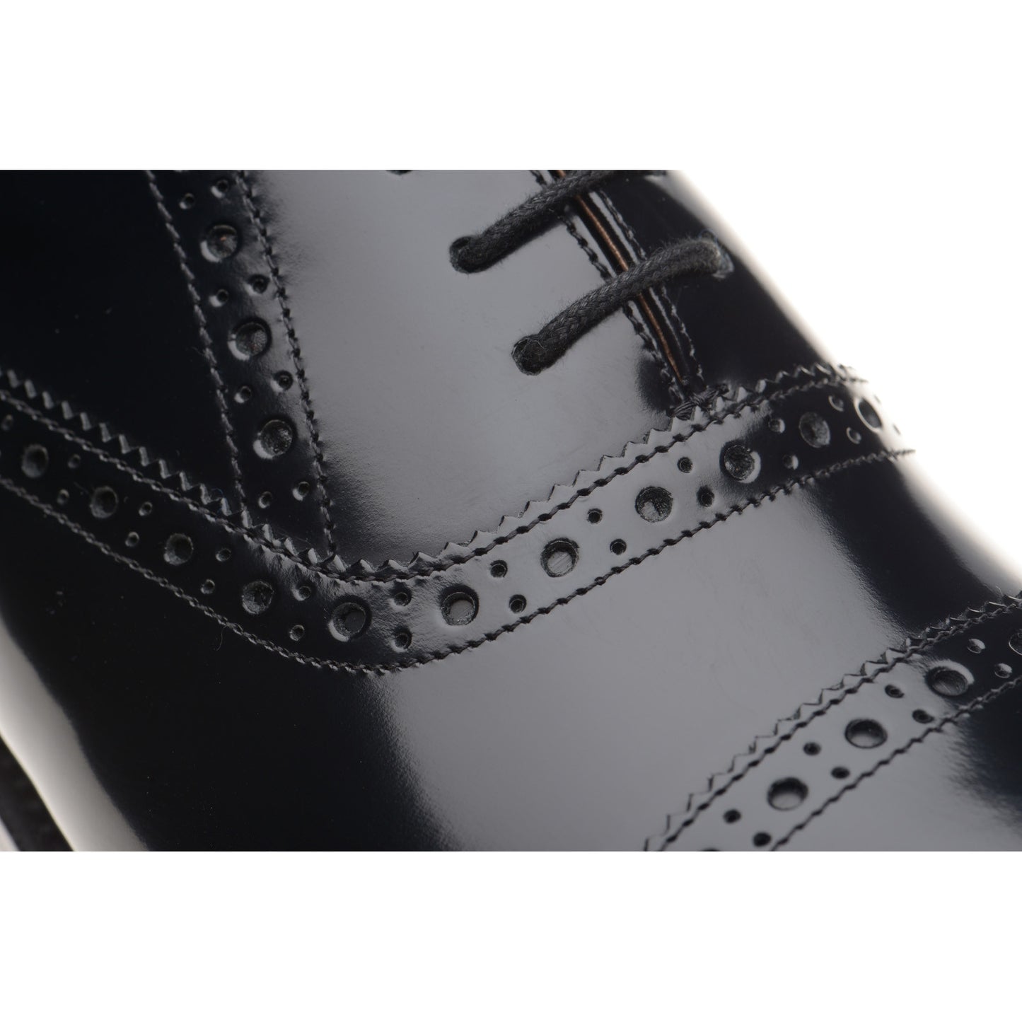 Product image for Herring Reading II mens semi-brogues in black polished