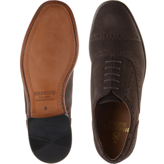 Product image for Herring Reading II mens semi-brogues in brown suede