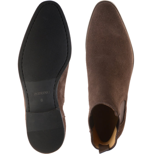 Product image for Herring Shelley mens rubber-soled Chelsea boots in brown suede