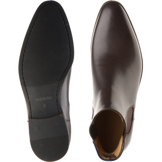 Product image for Herring Shelley mens rubber-soled Chelsea boots in chocolate brown calf