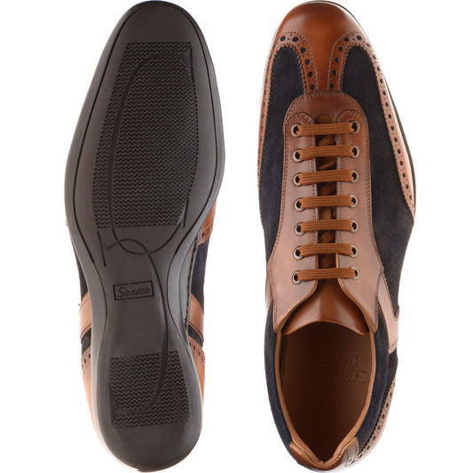 Product image for Herring Silverstone mens rubber-soled in tan calf and navy suede