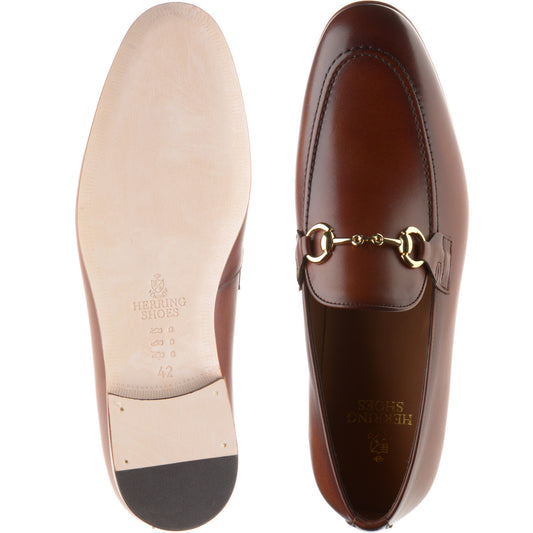 Product image for Herring Snaffle mens loafers in conker calf