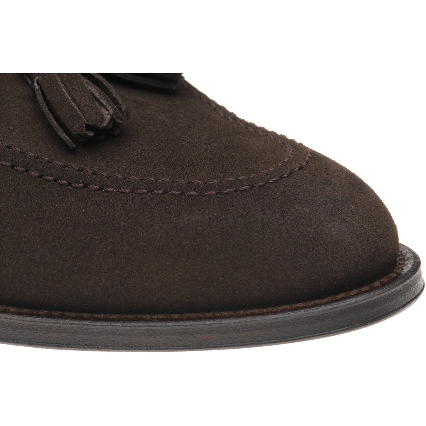 Product image for Herring St Davids mens tasselled loafers in dark brown suede (second)