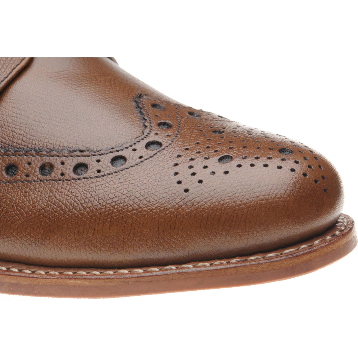 Product image for Herring Steeperton mens rubber-soled brogue boots in brown grain