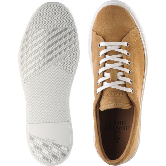 Product image for Herring Strike II Suede mens rubber-soled trainers in camel suede
