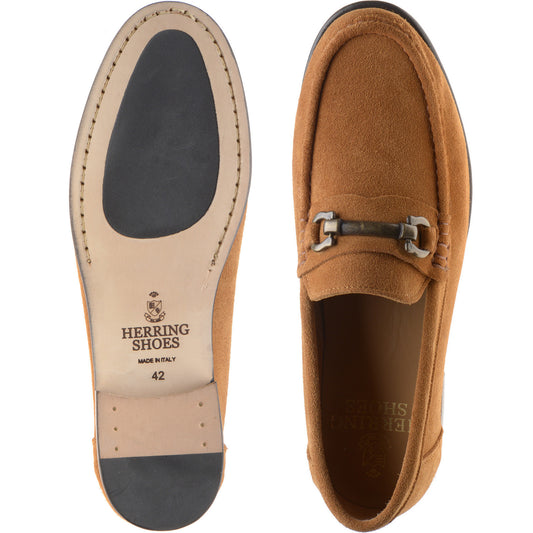 Product image for Herring Taormina mens hybrid-soled loafers in brown suede