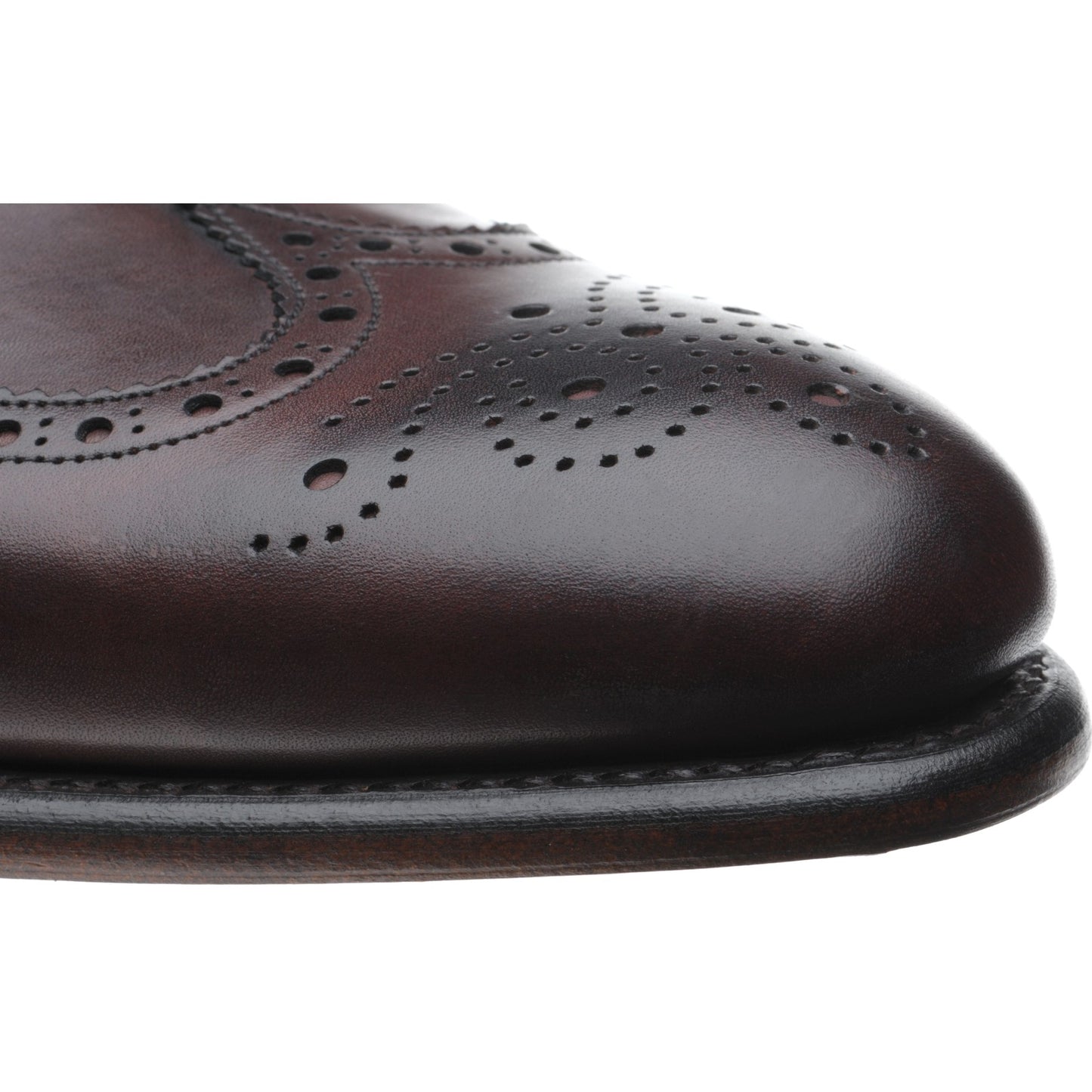 Product image for Herring Thatcher mens brogue Chelsea boots in burgundy calf