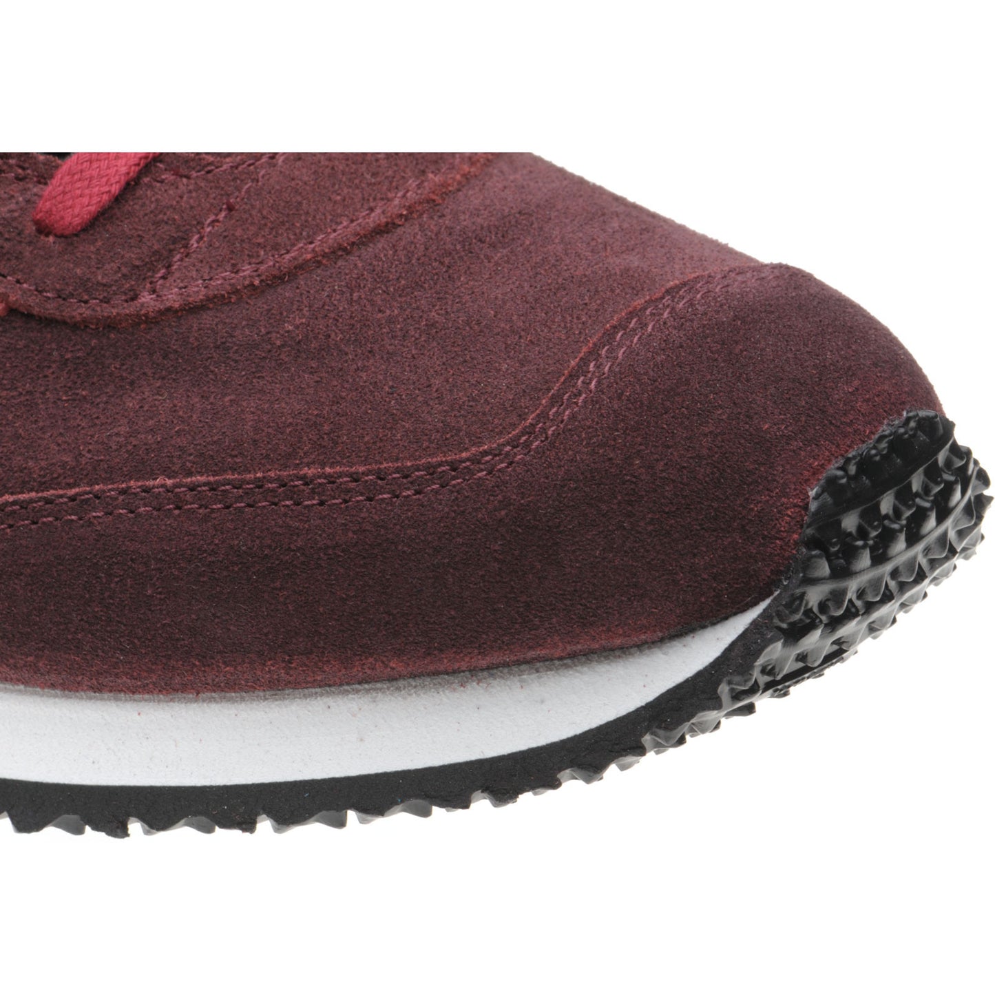 Product image for Herring Voyager Trainer mens rubber-soled trainers in burgundy calf and suede