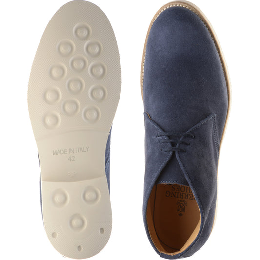 Product image for Herring Warren mens rubber-soled desert boots in blue suede