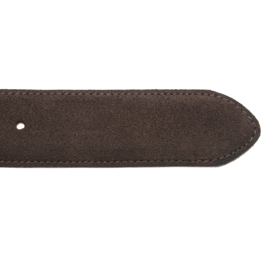 Product image for Herring Westminster Belt in dark brown suede nickel buckle
